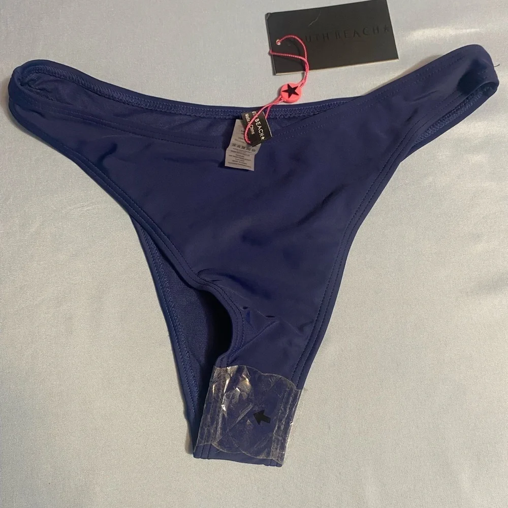 Navy Blue High-Cut Bikini Bottom - Picture 2 of 10